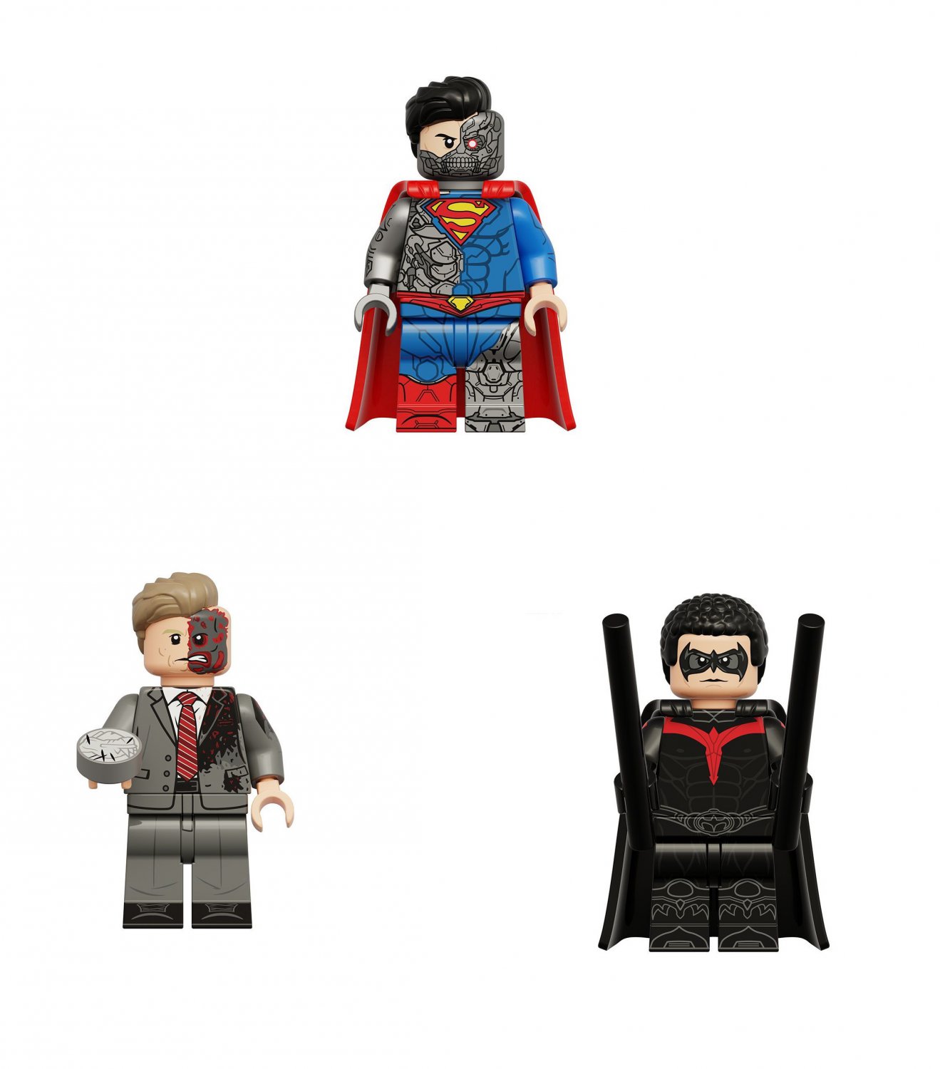 Cyborg Superman Two-Face Robin Minifigures Lego Compatible DC Super Heroes Movie Sets