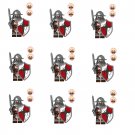 9pcs Templar Minifigures Lego Compatible Medieval Knight Set