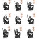 9pcs Black Eagle Knight Minifigures Lego Compatible Medieval Knight Set