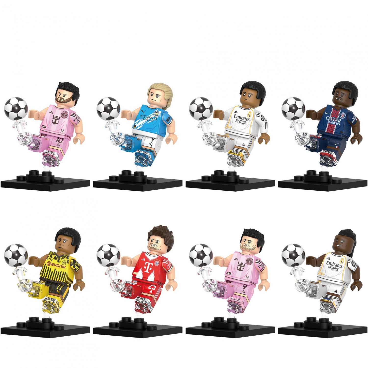 Haaland Muller Suarez Vinicius Jobe Bellingham Minifigures Lego Compatible Football Star Set