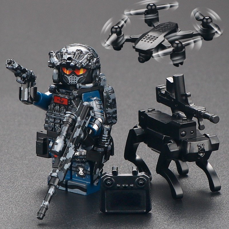 Chinese Jiaolong Commando UAV Robot Wolf Minifigures Lego Compatible Military Sets