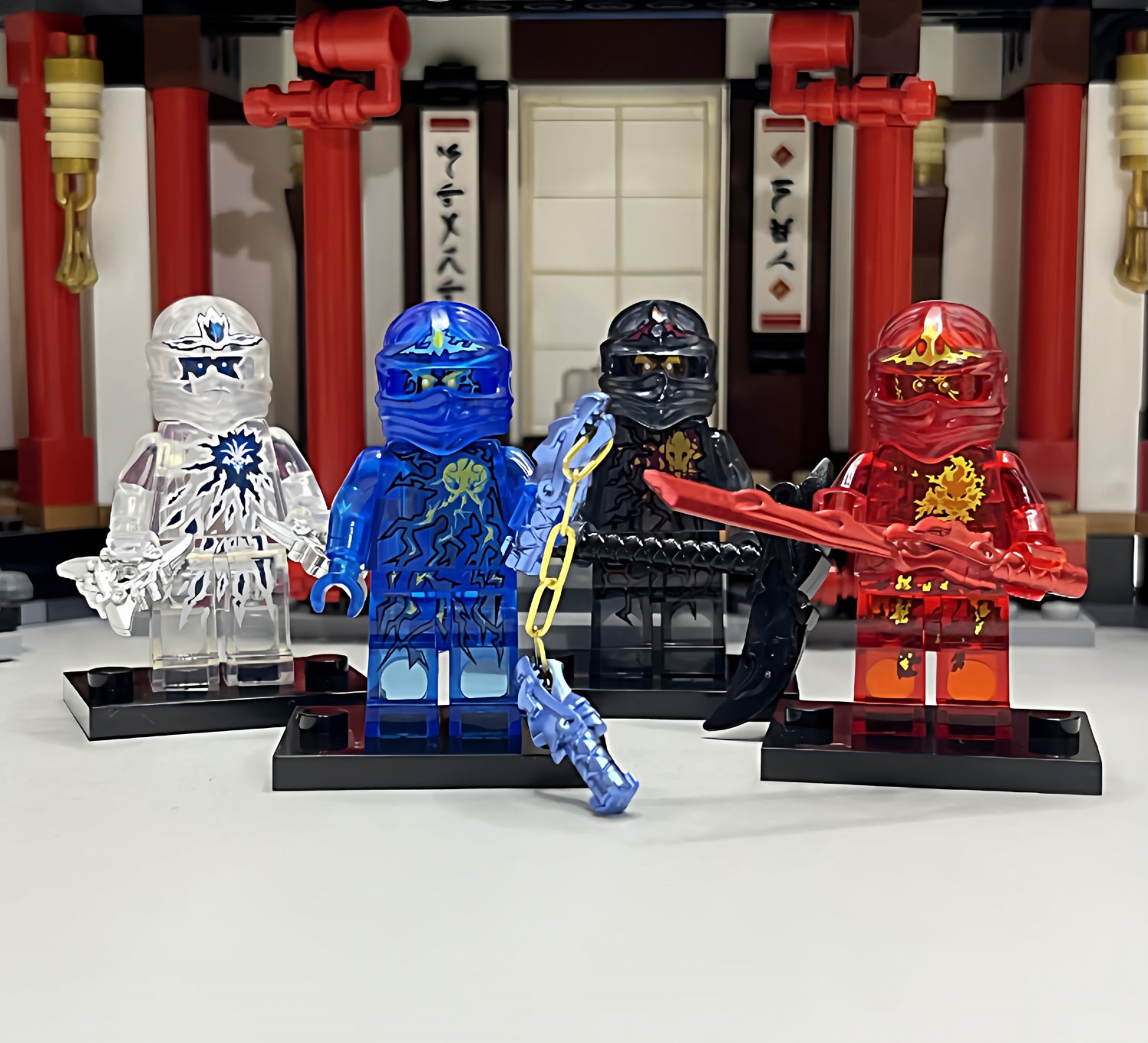 Transparent Kai Jay Cole Lloyd Minifigures Lego Compatible Ninjago Sets