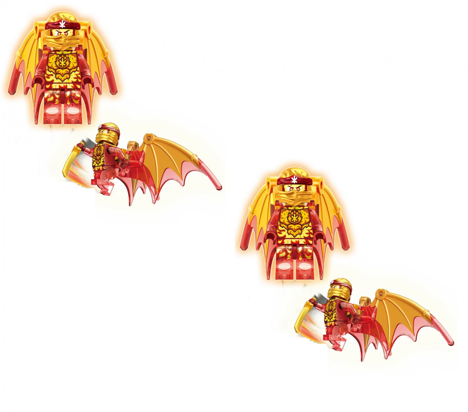 4pcs Golden Divine Dragon Kai Minifigures Lego Compatible Ninjago Sets