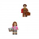 Pam Beesly and Dwight Schrute Minifigures Lego Compatible The Office Sets