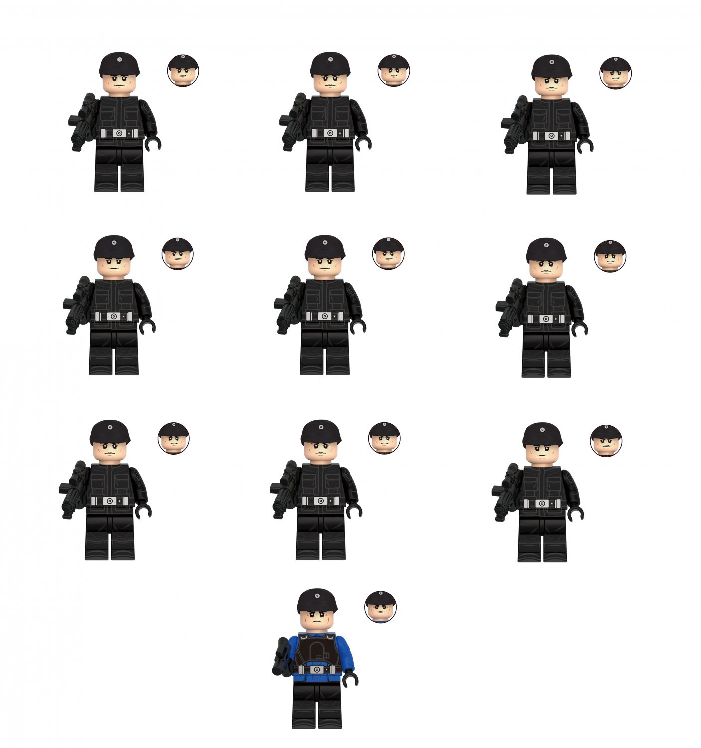10pcs Imperial Security Trooper Minifigures Lego Compatible Star Wars Sets
