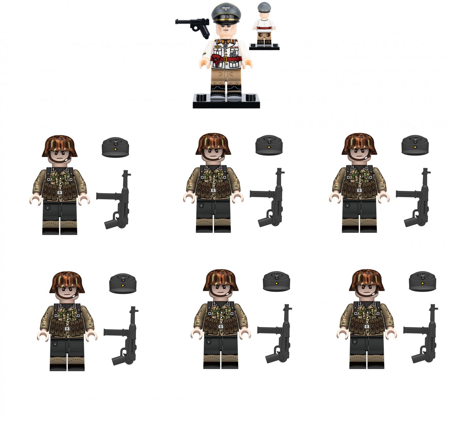 Erwin Rommel Guard Unit Minifigures Lego Compatible WW2 Military Sets