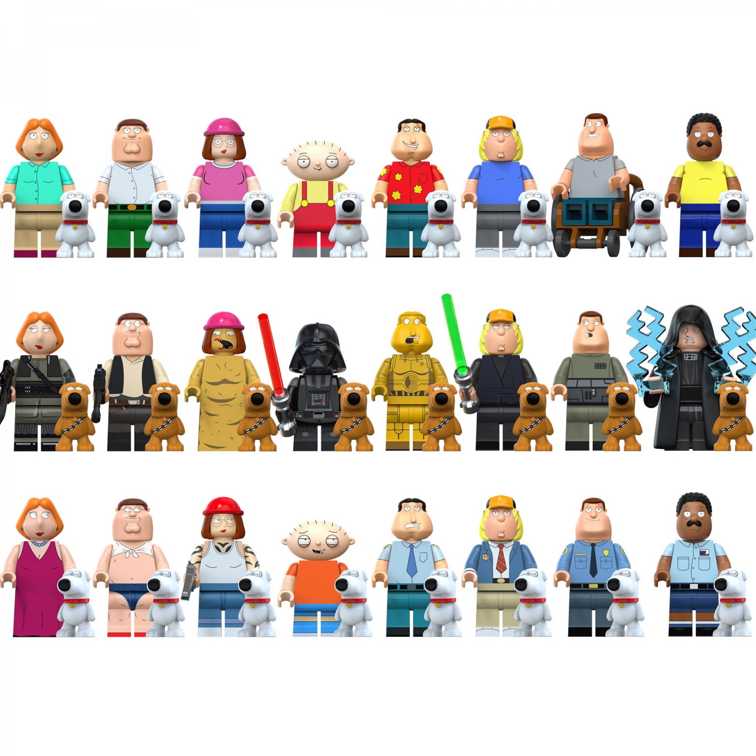 24pcs The Family Guy TV Character Minifigures Lego Compatible Toy