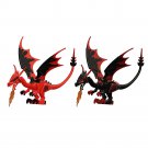 2pcs Hebriden Black Dragon Minifigures Lego Compatible Medieval Knight Sets