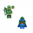Martian Manhunter and Green Arrow Minifigures Lego Compatible New Justice League Sets