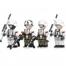 White Camouflage German soldier Minifigures Lego Compatible WW2 military Set