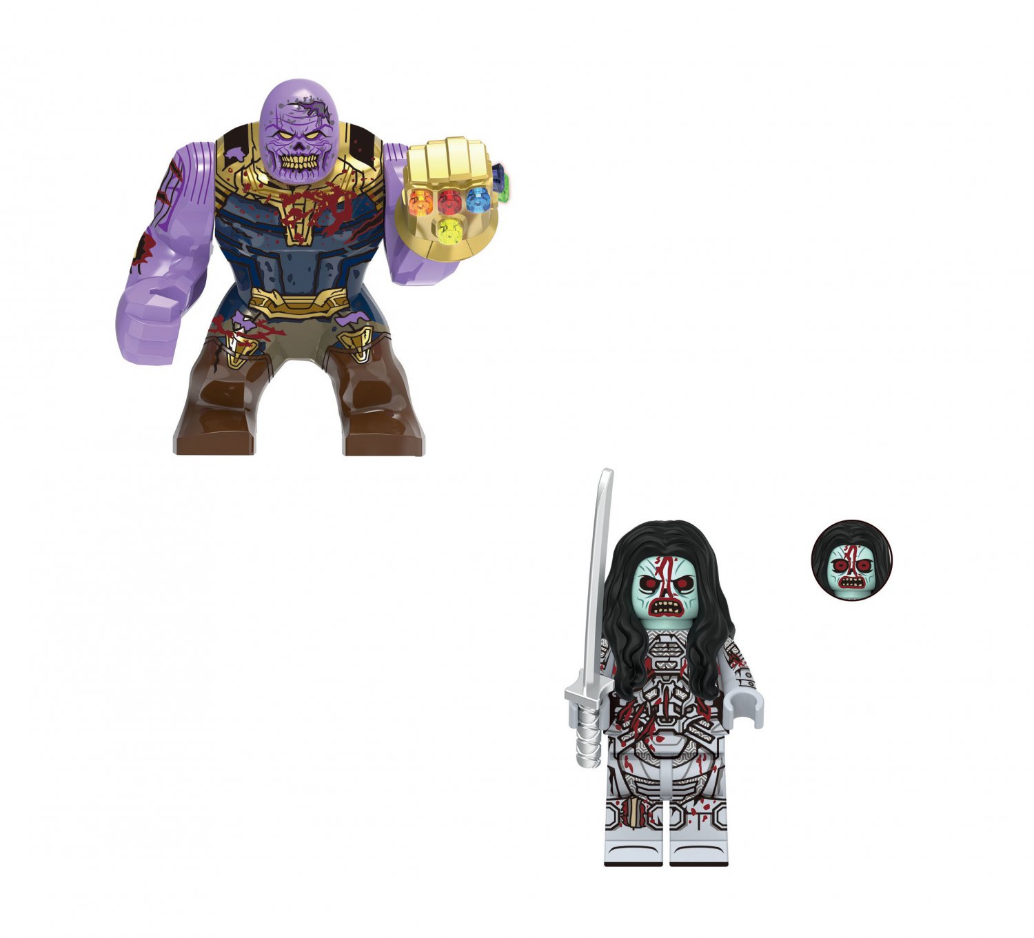 Zombie Thanos and Zombie Ghost Minifigures Lego Compatible The Avengers character Sets