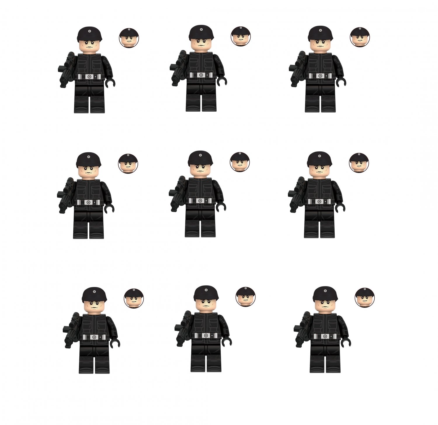 9pcs Imperial Security Trooper Minifigures Lego Compatible The Star Wars Sets