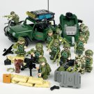 12pcs Green Camouflage Special Force Jeep speedboat Minifigures Lego Compatible Special Force Sets