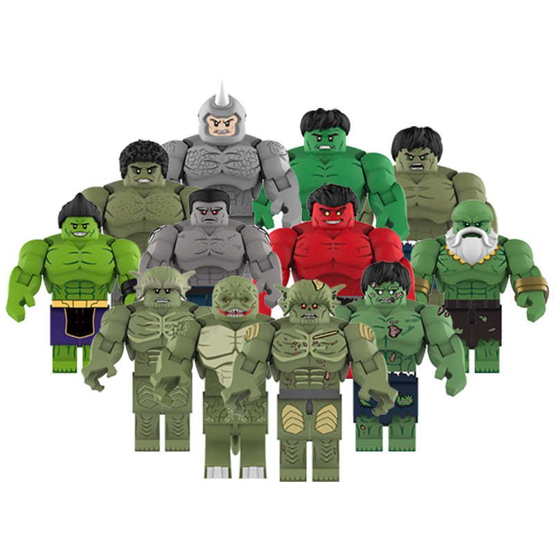 12pcs Big Minifigures A2 Hulk A-Bomb Weapon H Abomination Lego Compatible Super Heroes Sets