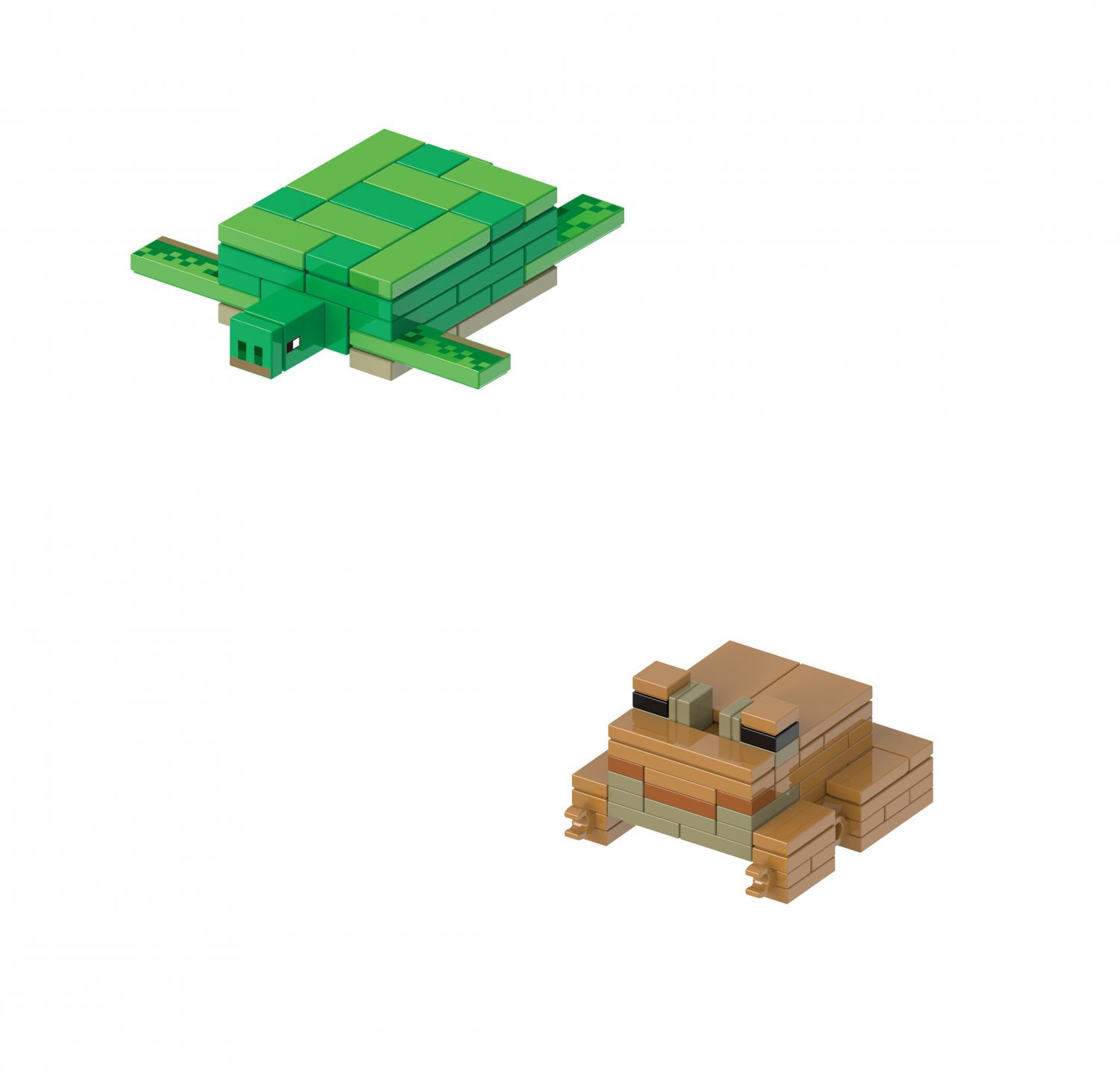 Turtle and Frog Minifigures Lego Compatible Minecraft Sets