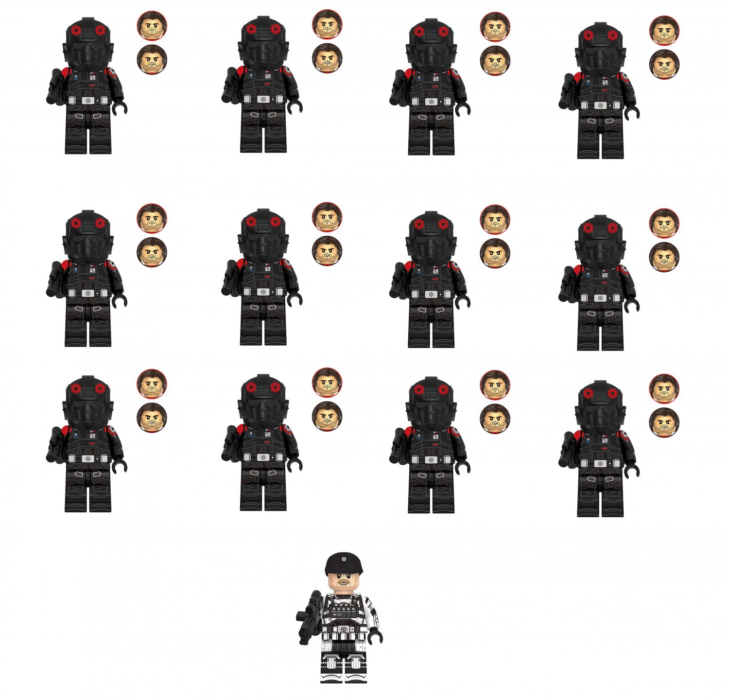 13pcs Sergeant Gharial and Imperial Pilots Minifigures Lego Compatible Star Wars Comic Sets