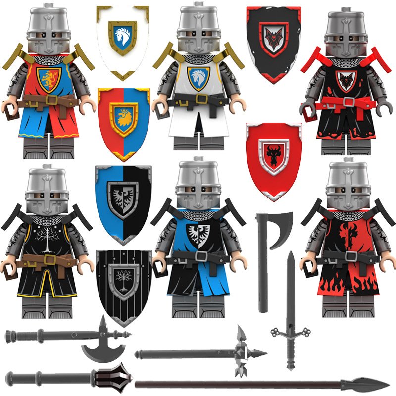 Fire Dragon Shadow Knight Minifigures Lego Compatible Medieval Knight Sets