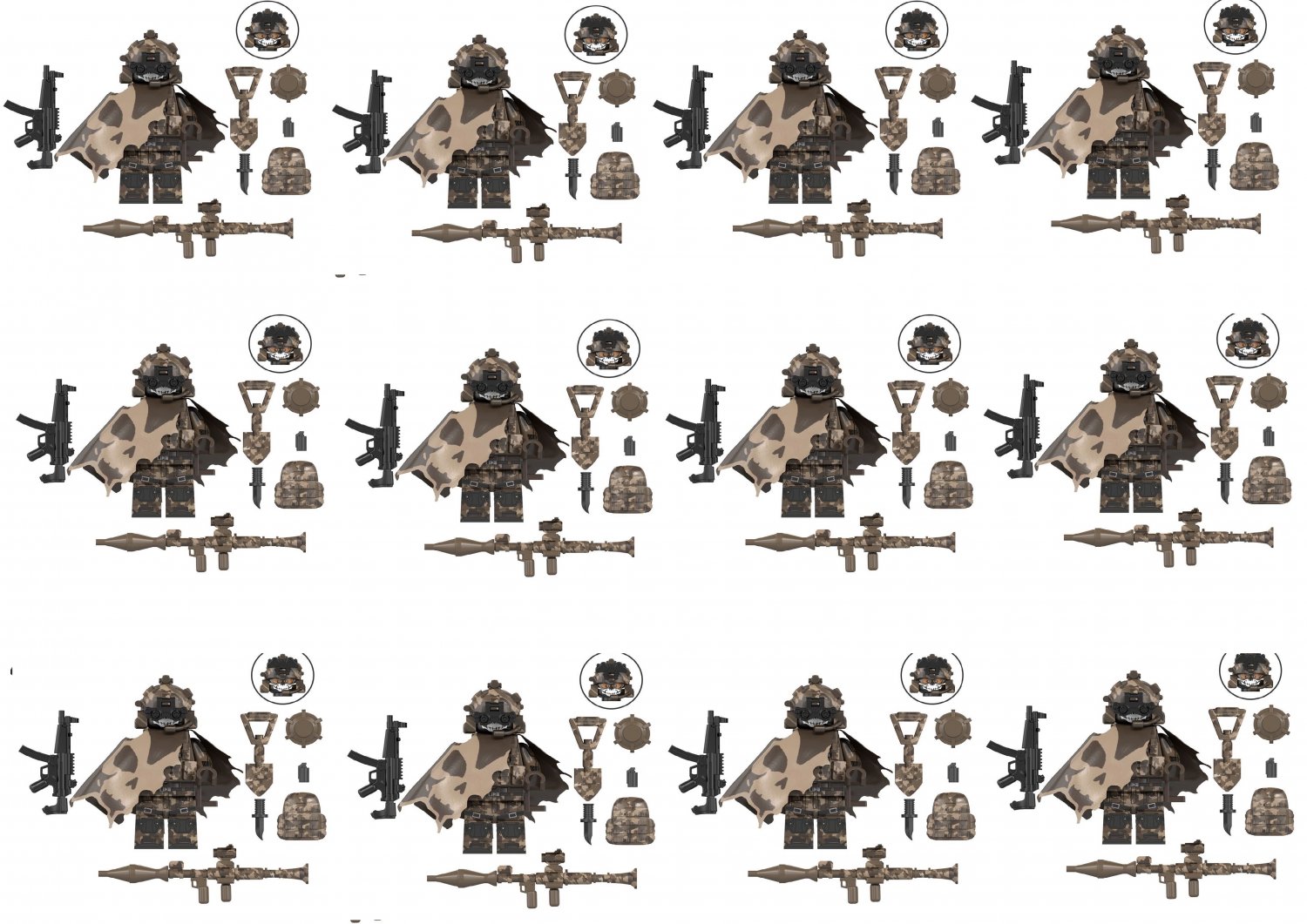 12pcs Ghost Special Forces Minifigures Lego Compatible Special Forces Sets