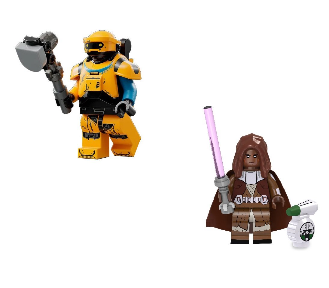 Mace Windu and droid NED-B Minifigures Lego Compatible Star Wars Sets