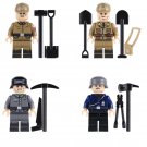 German Engineer Engineering Commander Air Raid Helper Minifigures Lego Compatible WW2 Soldier Set