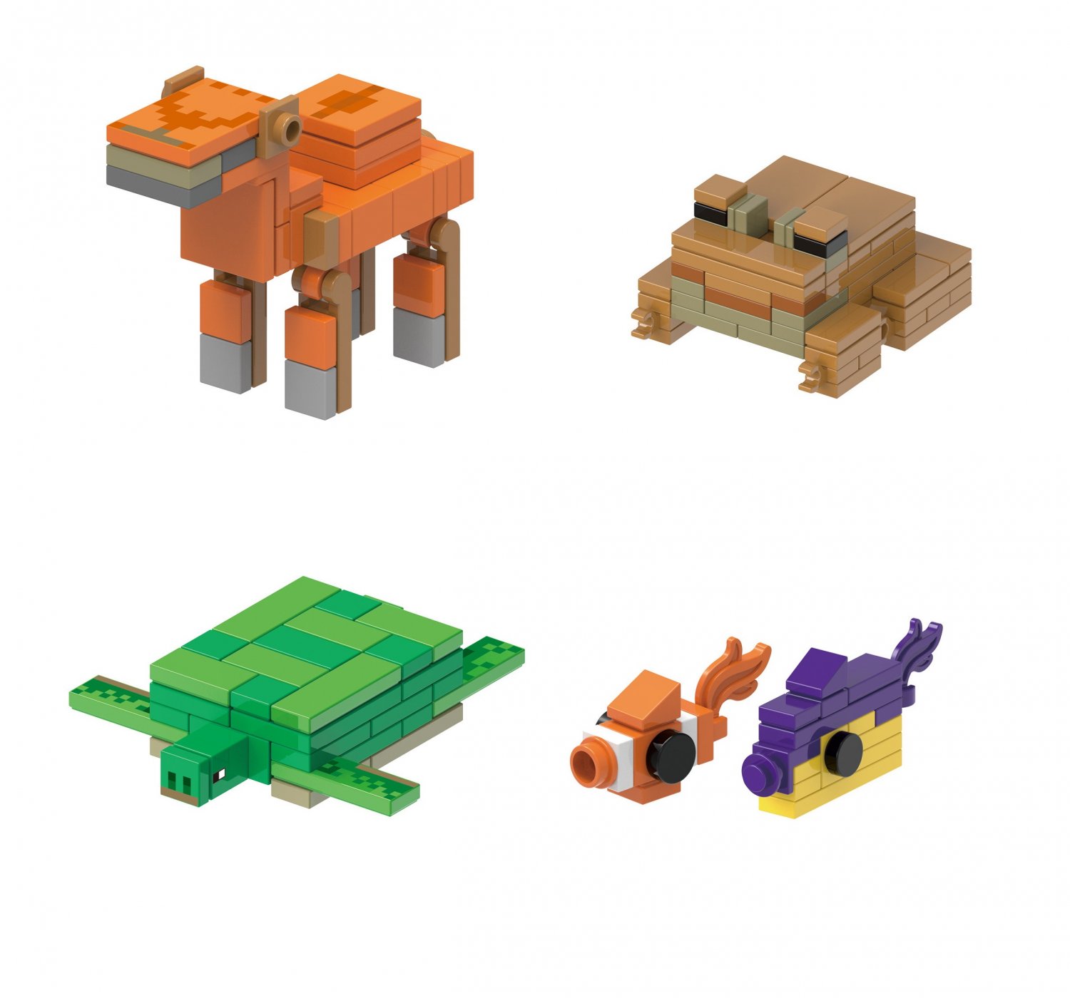Turtle Fish Frog Camel Minifigures Lego Compatible Minecraft Sets