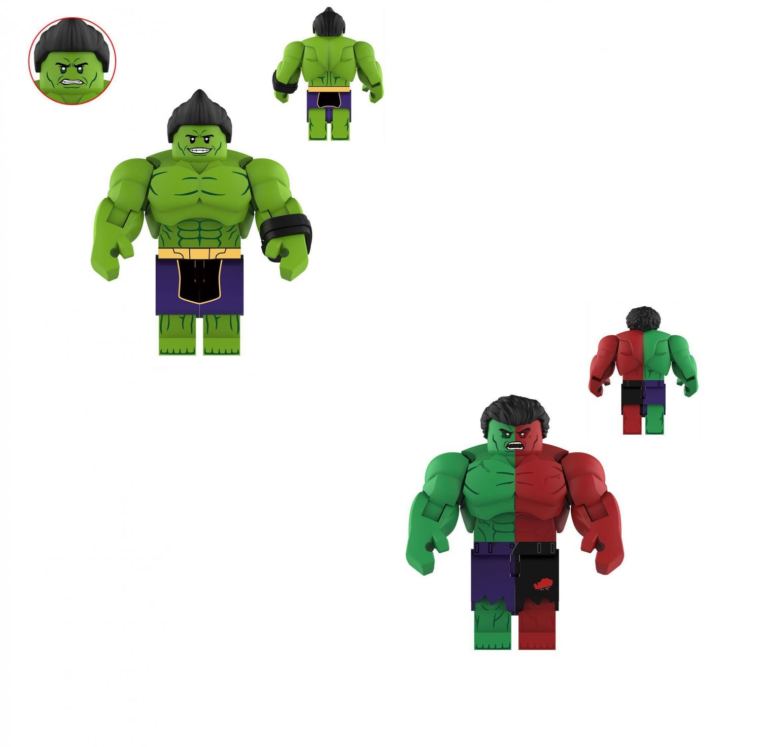 Compound Hulk and Amadeus Cho Minifigures Lego Compatible The Avengers movie Sets