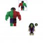 Compound Hulk and She-Hulk Minifigures Lego Compatible Hulk Legion Sets