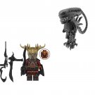 The Predator Haired Elder VS Alien Minifigures Lego Compatible American movies Set