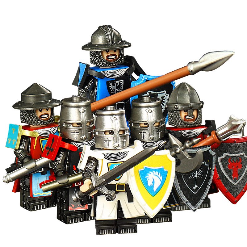6pcs Heavy armor Medieval Knight Minifigures Lego Compatible Toy