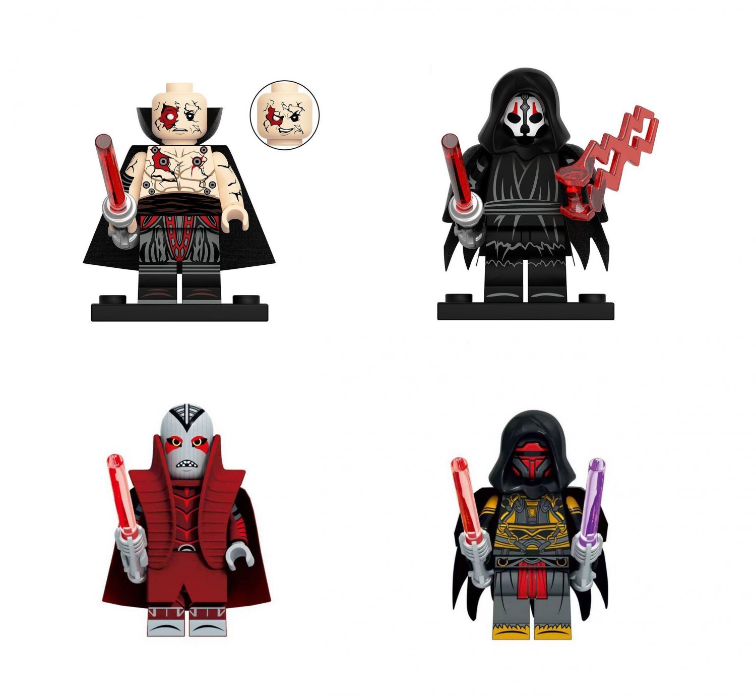 Darth Desolous Darth Revan Darth Nihilus Darth Sion Minifigures Lego Compatible Star Wars Sets