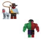Cowboy Spider-Man and Compound Hulk Minifigures Lego Compatible New Super Heroes Set