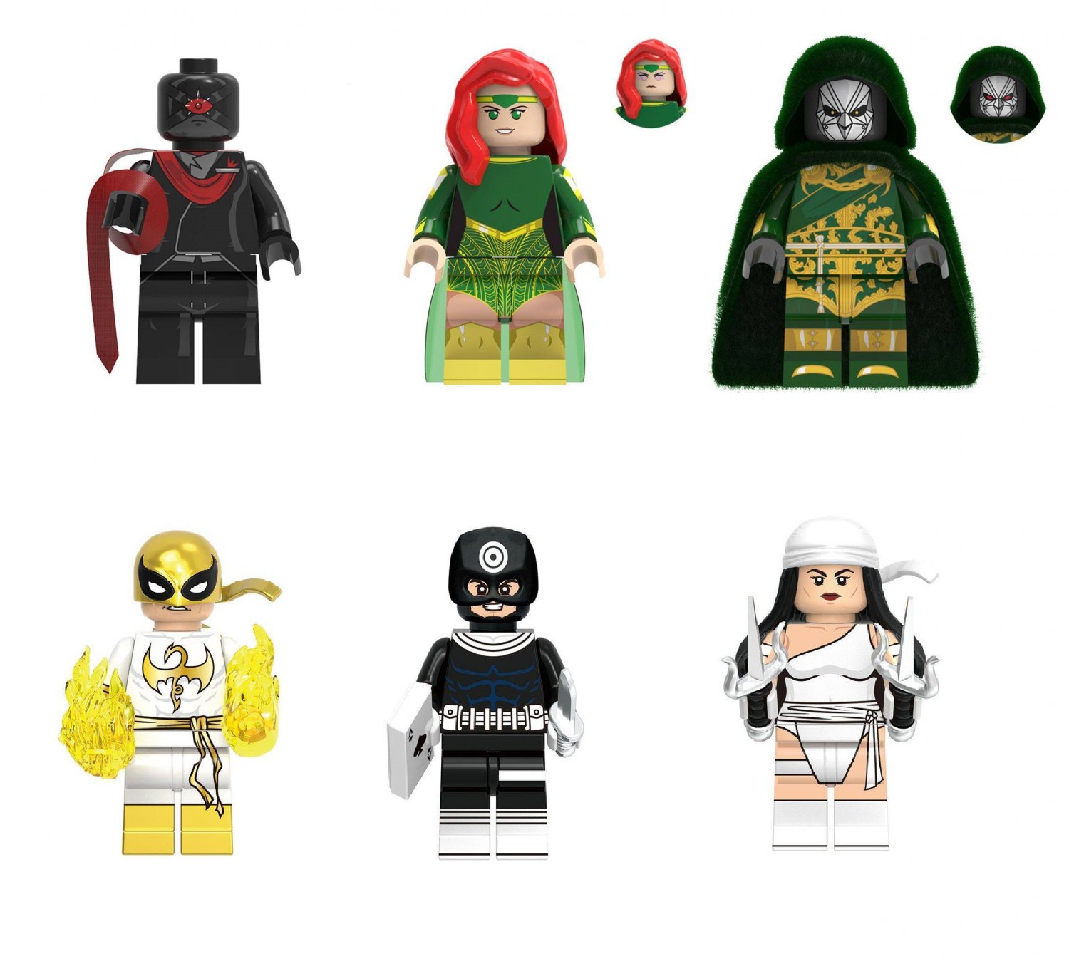 Cyclops Jean Grey Doctor Doom Iron Fist Bullseye Minifigures Lego Compatible The New Avengers&acirc;�� Set