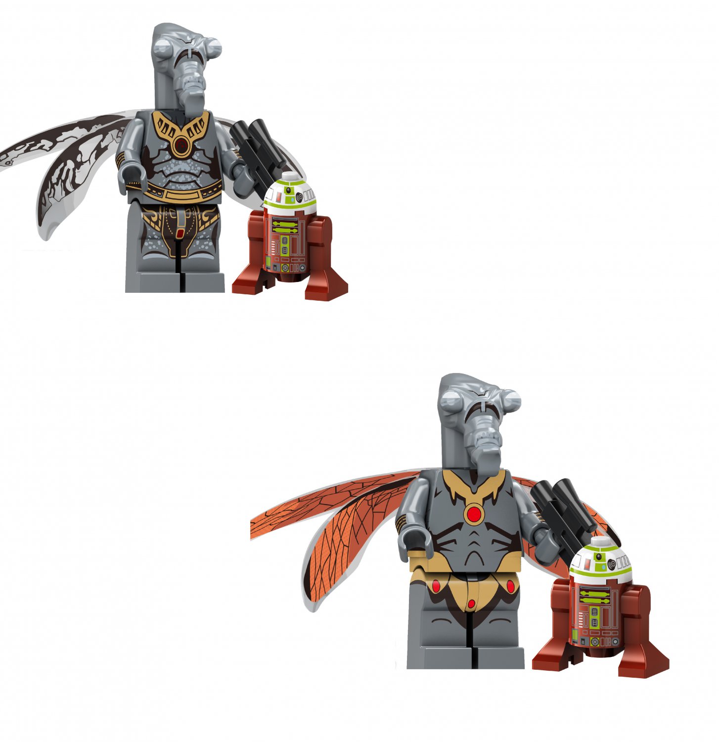 2pcs Geonosian Zombie Minifigures Lego Compatible Star Wars movie Set