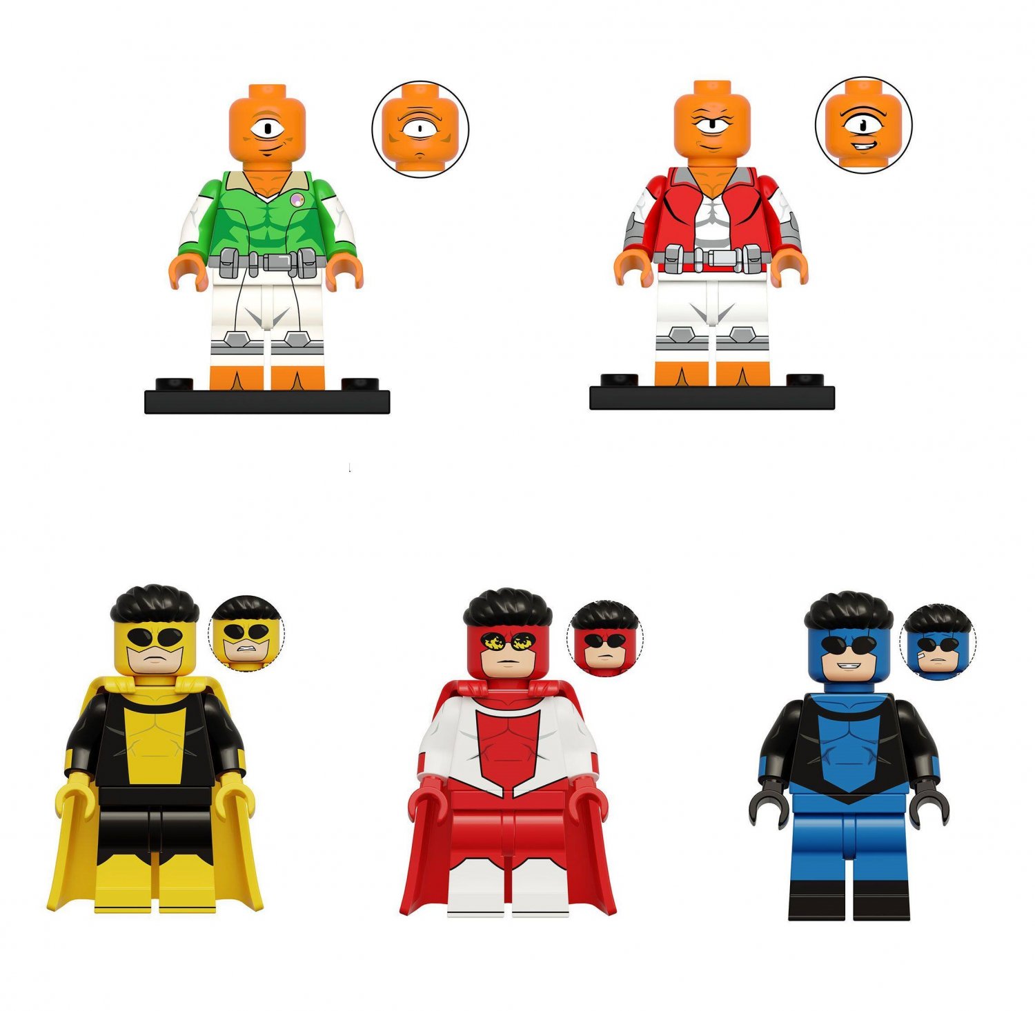 Allen the Alien Capevincible Mark Grayson Mark Minifigures Lego Compatible Invincible TV Set