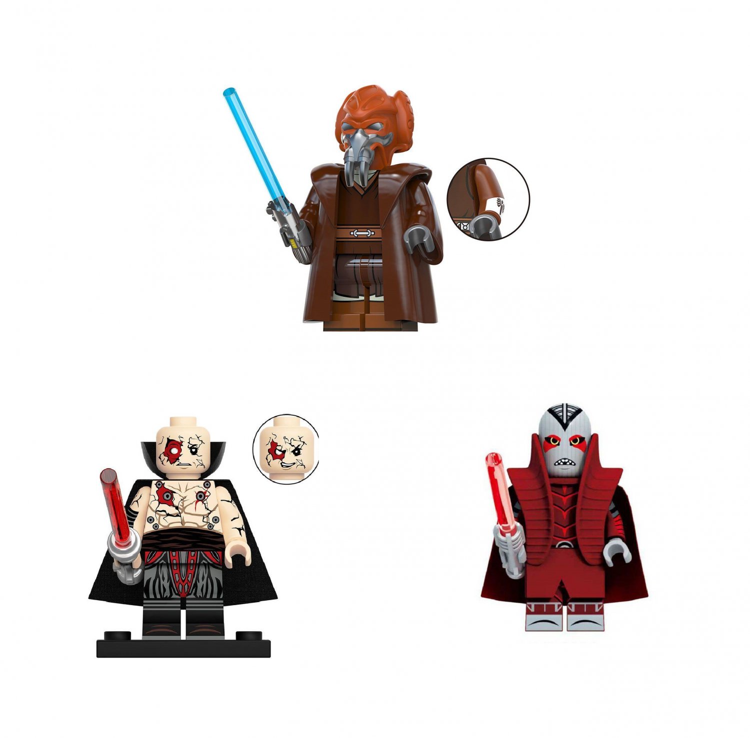 Plo Koon Darth Sion Darth Desolous Minifigures Lego Compatible Star Wars movie Set