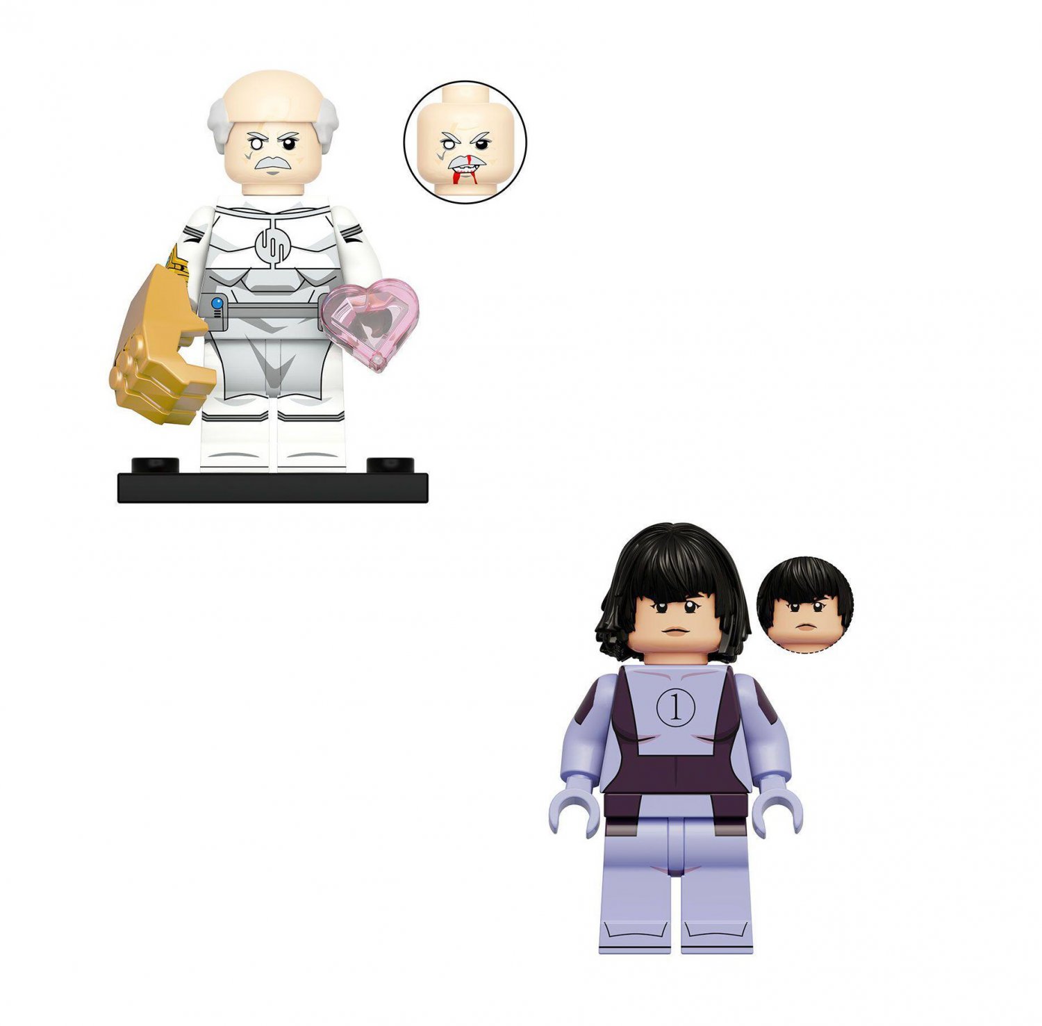Dupli-Kate and Conquest Minifigures Lego Compatible Invincible TV Set