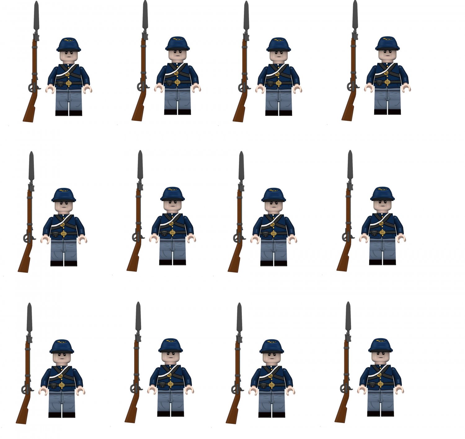 US Army Forces North Infantry private Minifigures Lego Compatible American Civil War Set