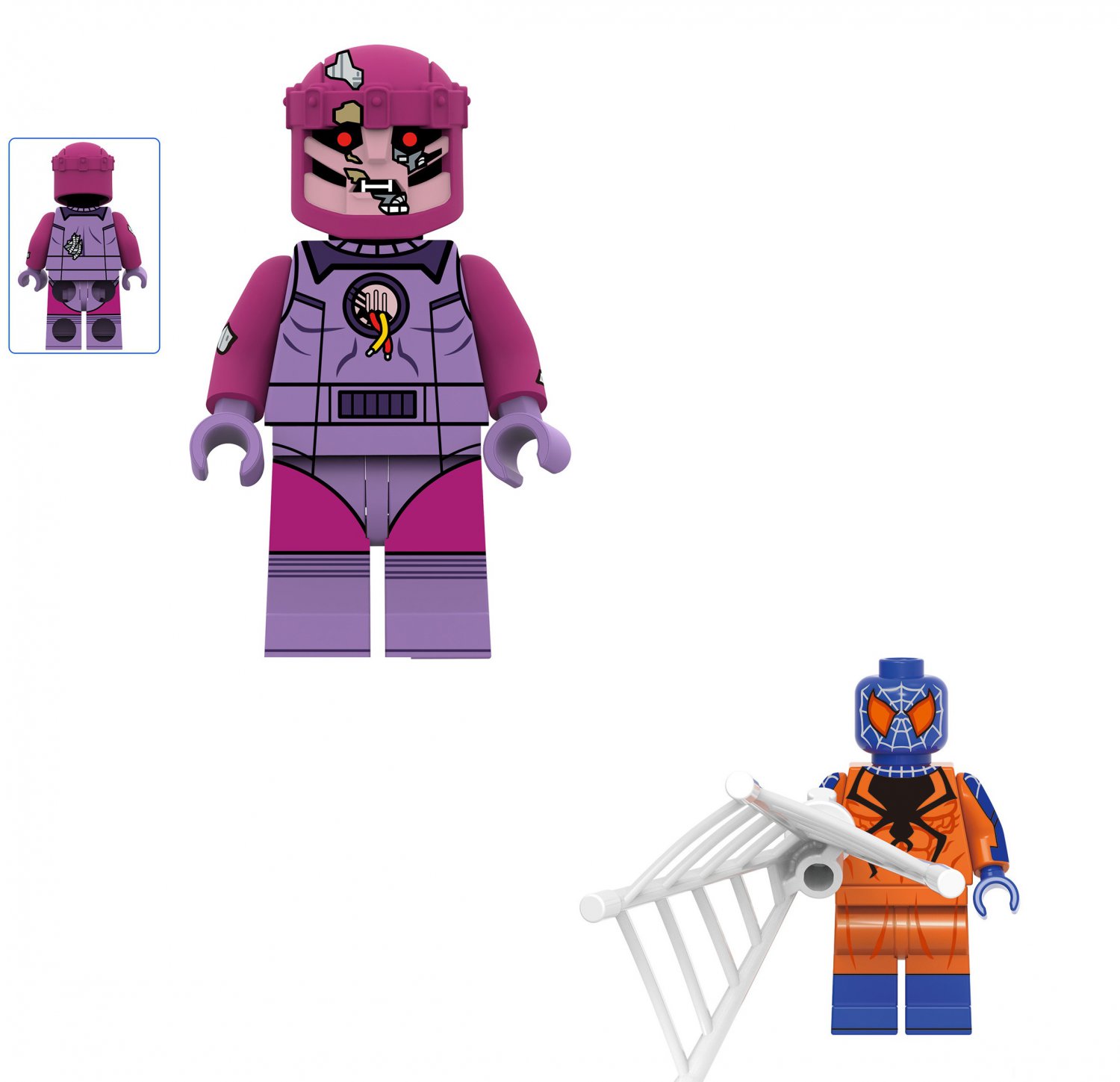 Sentinel and Flipside Spider-Man Minifigures Lego Compatible The X-Men Set