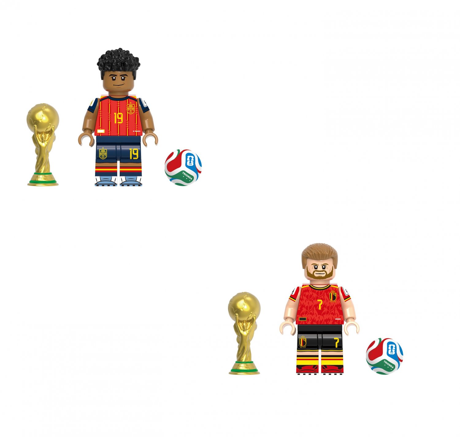 Lamine Yamal vs De Bruyne Minifigures Lego Compatible World Football Cup Set &iuml;&raquo;&iquest;