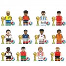 12pcs World Football Cup football star Minifigures Lego Compatible Football Set