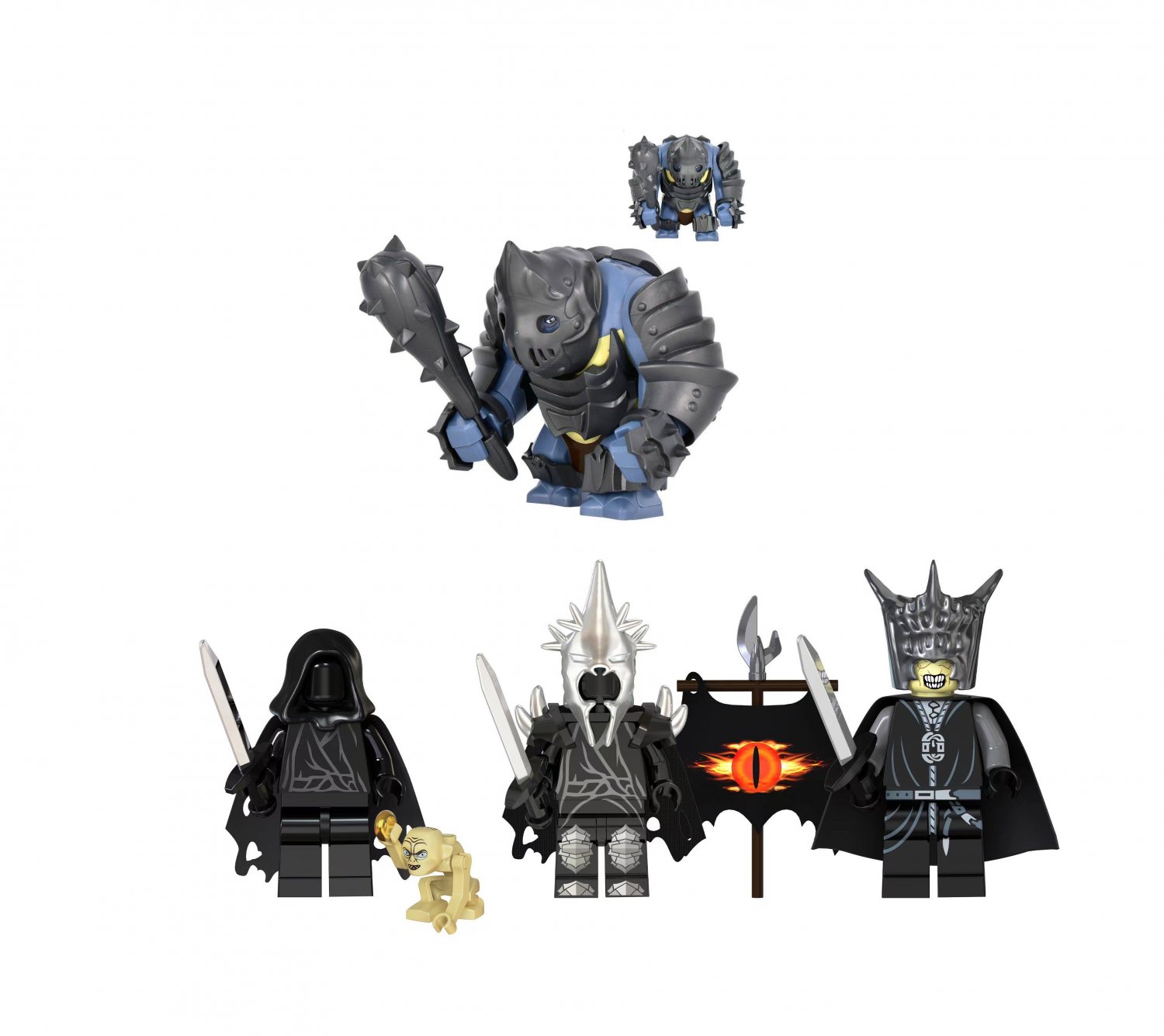 Trolls Sauron's mouth Ringwraith Witch-King Minifigures Lego Compatible The Lord of the Rings Set