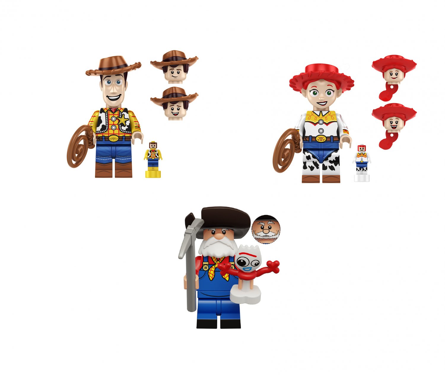 Stinky Pete the Prospector Woody Jessie Minifigures Lego Compatible Toy Story movie Set