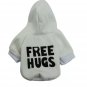 Free Hugs Pullover Pet Hoodie XS-L Puppy Dog Kitten Cat Coat Sweater Cute Apparel Clothes