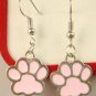Handmade Paw Print Dangle Earrings Silver Plated Hook Pet Puppy Dog Pawprint footprint Retro Jewelry
