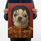 Decor Room Kraft Bar Pet Chihuahua Face Michael Jackson Retro Paper Nostalgic Antique Wall Art