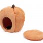 Pumpkin Pet Dog Cat Kennel Cozy Puppy Kitten Cave Bed Removable Cushions Mat Doggie Nest