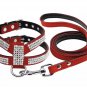 Rhinestone Harness Leash Pet Set S-L Suede Leather for Puppy Dog Kitty Cat Pet Supplies