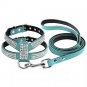 Rhinestone Harness Leash Pet Set S-L Suede Leather for Puppy Dog Kitty Cat Pet Supplies