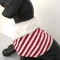 Red Stripe Neck Collar Cloak Scarf Cape Pet Dog Cat Christmas Fur Skirt Princess Holiday Accesories