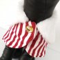 Red Stripe Neck Collar Cloak Scarf Cape Pet Dog Cat Christmas Fur Skirt Princess Holiday Accesories